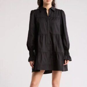 Wayf long sleeve collared button down dress